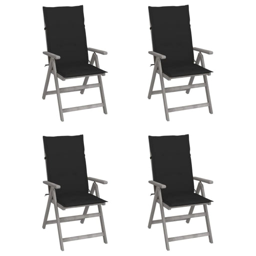 Garden Reclining Chairs 4 Pcs With Cushions Solid Wood