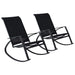 Garden Rocking Chairs 2 Pcs Textilene Black Anoxt