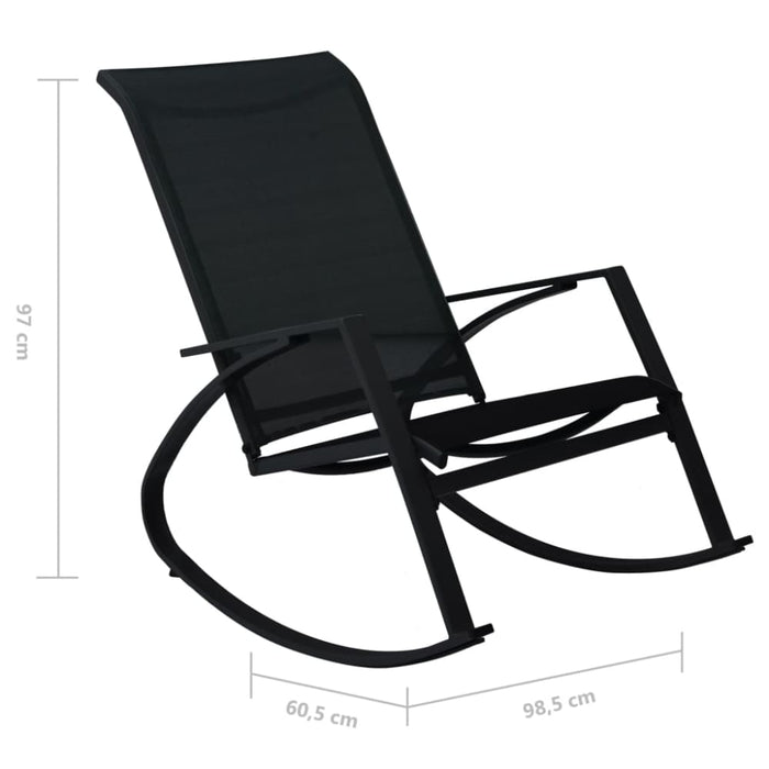 Garden Rocking Chairs 2 Pcs Textilene Black Anoxt