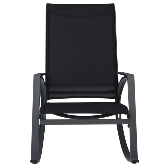 Garden Rocking Chairs 2 Pcs Textilene Black Anoxt