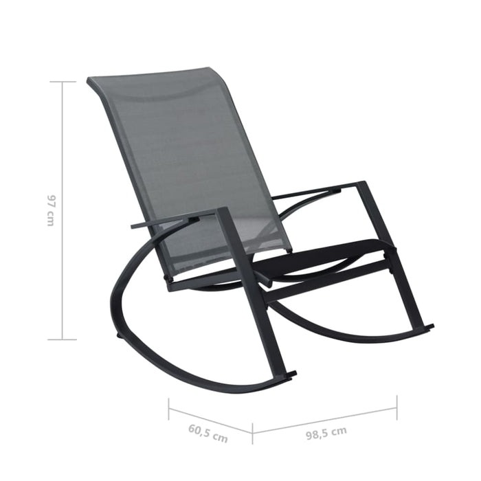 Garden Rocking Chairs 2 Pcs Textilene Dark Grey Anoxa