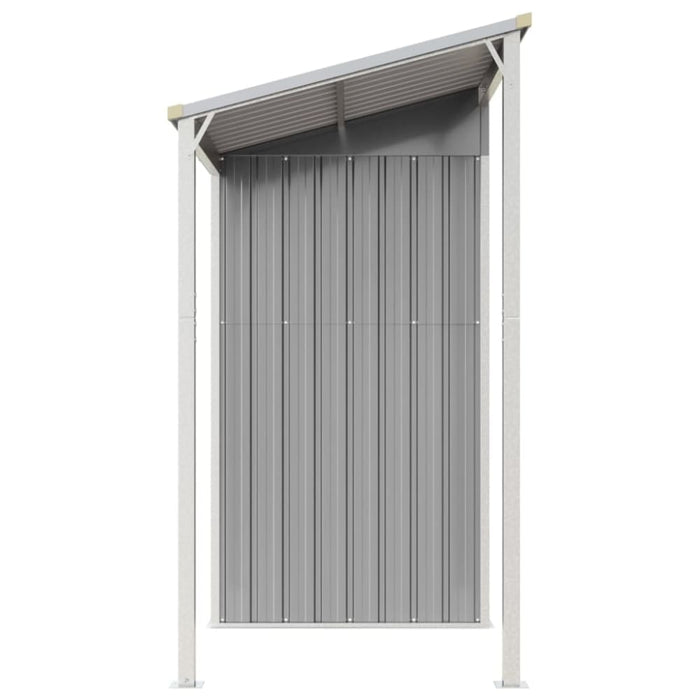 Garden Shed With Extended Roof Light Grey 277x110.5x181 Cm