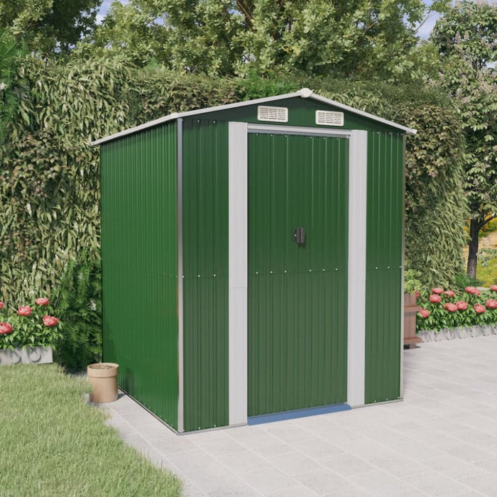 Garden Shed Green 192x191x223 Cm Galvanised Steel Toaiaxi