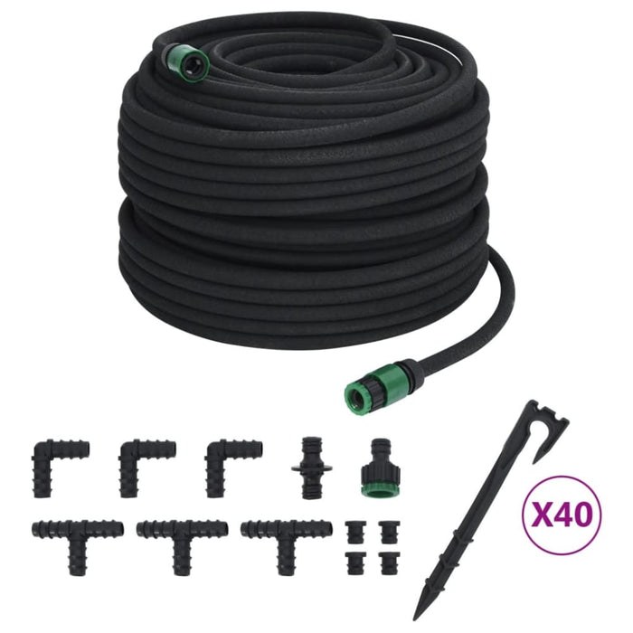 Garden Soaker Hose Black 0.6 100 m Rubber Oppnia