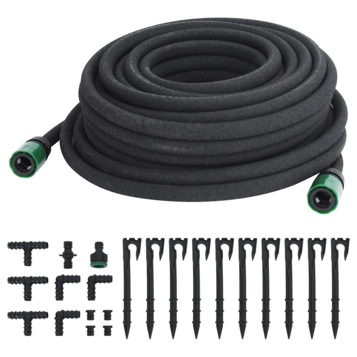 Garden Soaker Hose Black 0.6 25 m Rubber Oppnib