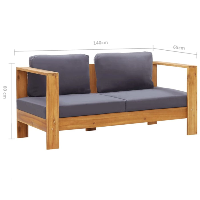 Garden Sofa Bench With Cushions 140 Cm Solid Acacia Wood