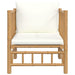 Garden Sofa With Cream White Cushions Bamboo Tlxtbt