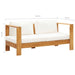 Garden Sofa With Cushion 140 Cm Solid Acacia Wood Cream