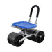 Garden Stool Foldable With Wheels Blue