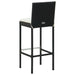 Garden Bar Stools With Cushions 2 Pcs Black Poly Rattan