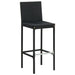 Garden Bar Stools With Cushions 4 Pcs Black Poly Rattan