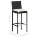 Garden Bar Stools With Cushions 4 Pcs Black Poly Rattan