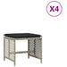 Garden Stools with Cushions 4 Pcs Light Grey 41x41x36 Cm