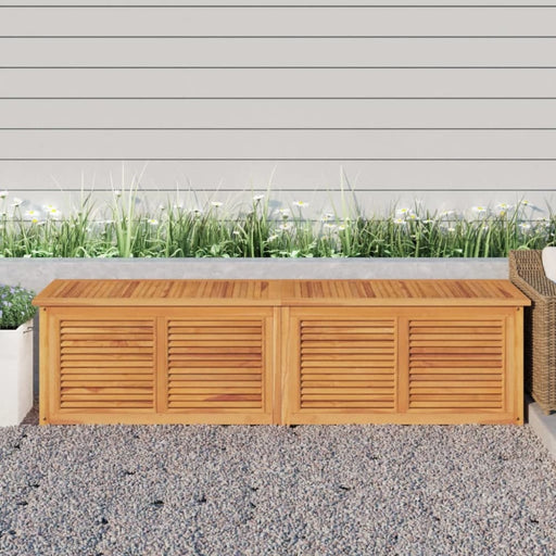 Garden Storage Box With Bag 200x50x53 Cm Solid Wood Teak