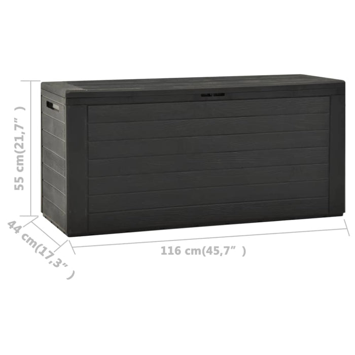 Garden Storage Box Anthracite 116x44x55 Cm Akaap