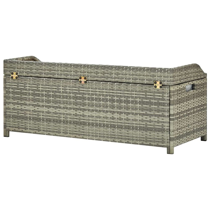 Garden Storage Bench 120 Cm Poly Rattan Grey Alano