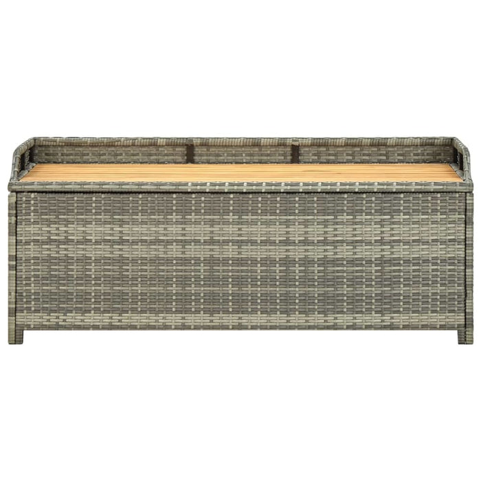 Garden Storage Bench 120 Cm Poly Rattan Grey Alano