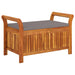 Garden Storage Bench With Cushion 91 Cm Solid Wood Acacia