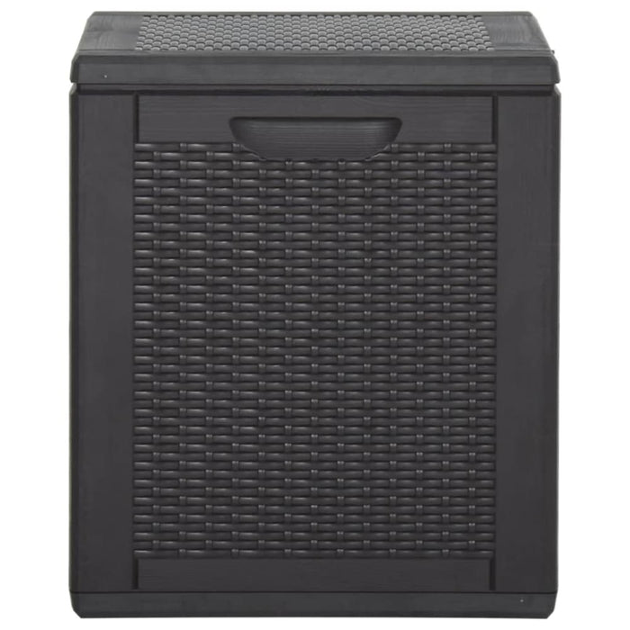 Garden Storage Box 90l Black Pp Rattan Opoxxi