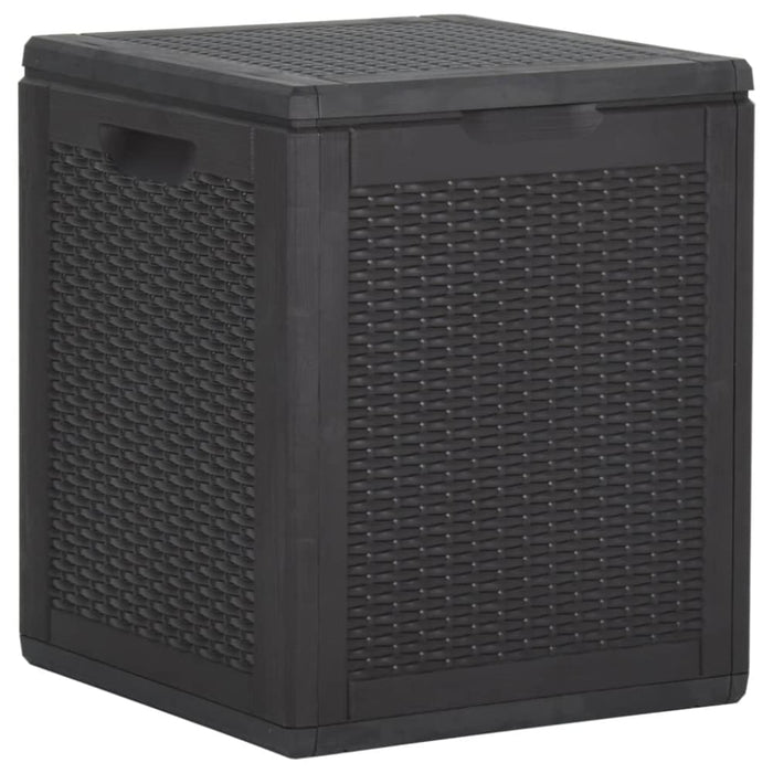 Garden Storage Box 90l Black Pp Rattan Opoxxi