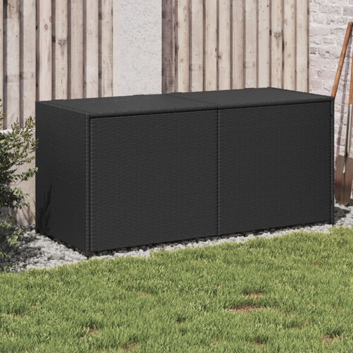 Garden Storage Box Black 283l Poly Rattan Tlptox