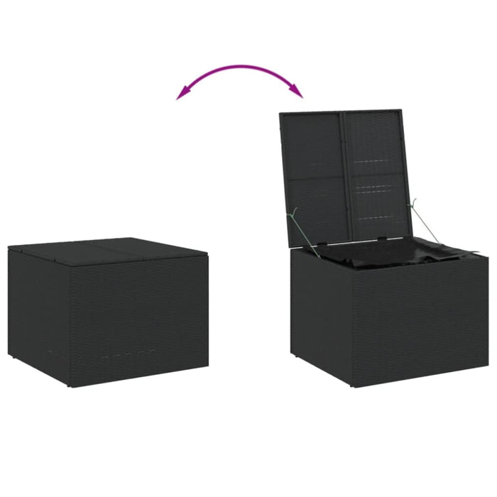 Garden Storage Box Black 291l Poly Rattan Tlpttl