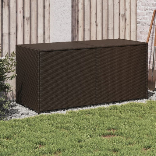 Garden Storage Box Brown 283l Poly Rattan Tlptot