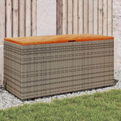 Garden Storage Box Grey 110x50x54 Cm Poly Rattan Acacia