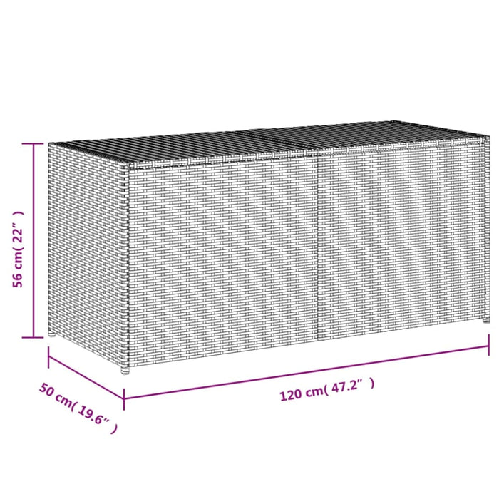 Garden Storage Box Grey 283l Poly Rattan Tlptoa