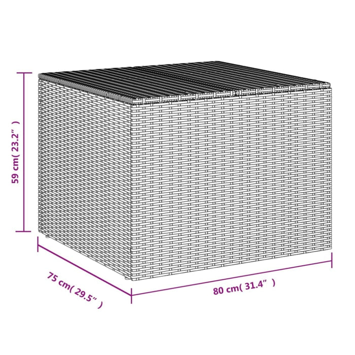 Garden Storage Box Grey 291l Poly Rattan Tlpttn