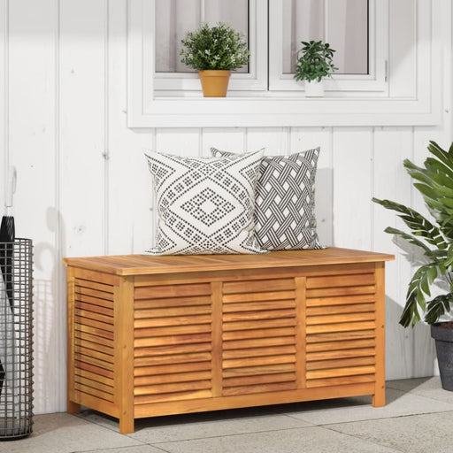 Garden Storage Box With Louver 113x50x56 Cm Solid Wood