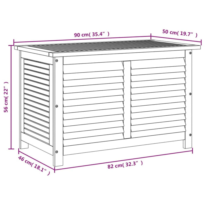 Garden Storage Box With Louver 90x50x56 Cm Solid Wood