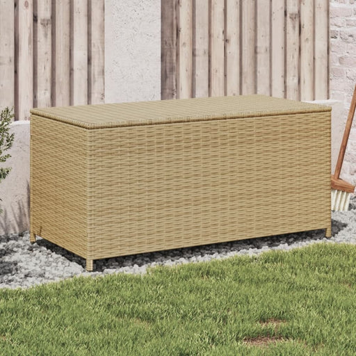 Garden Storage Box Mix Beige 190l Poly Rattan Tlptxt