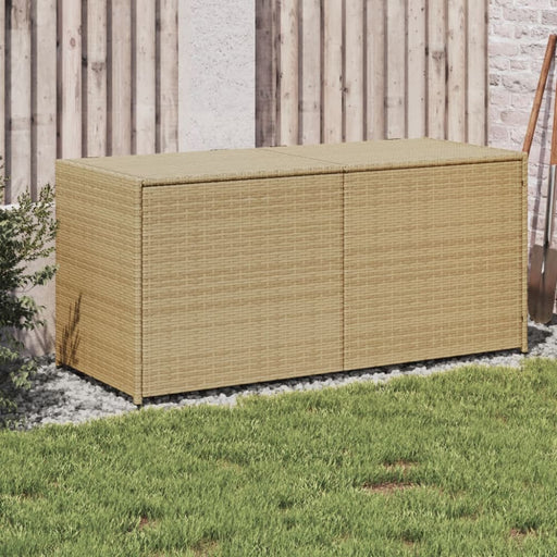 Garden Storage Box Mix Beige 283l Poly Rattan Tlptop