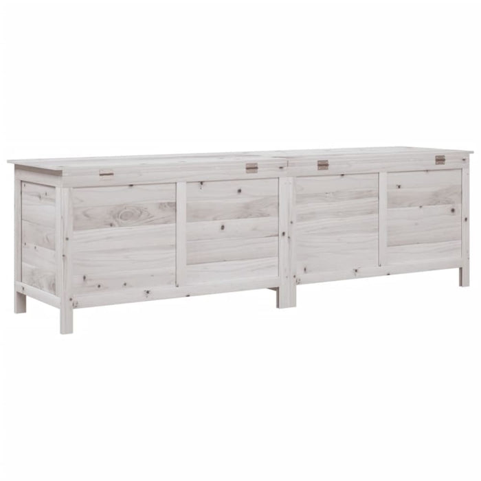 Garden Storage Box White 198.5x50x56.5 Cm Solid Wood Fir