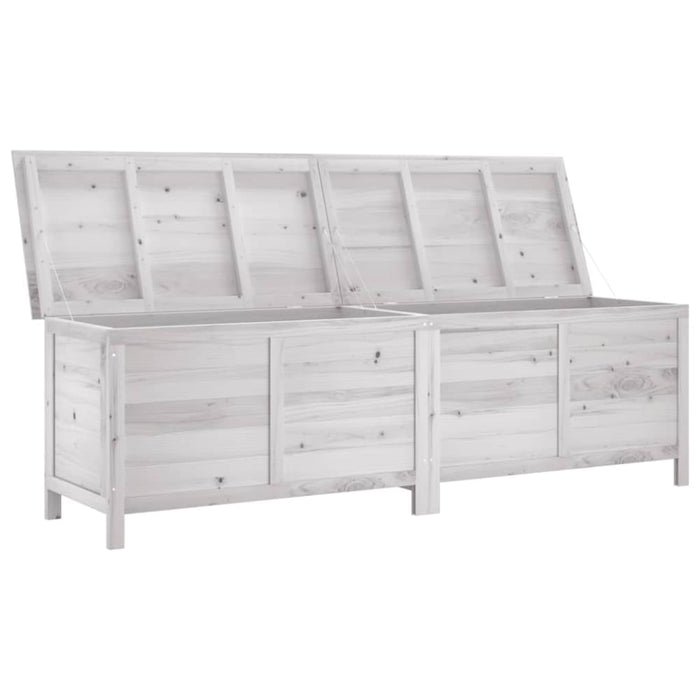 Garden Storage Box White 198.5x50x56.5 Cm Solid Wood Fir