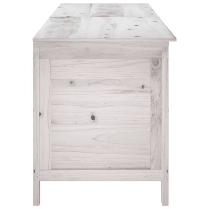 Garden Storage Box White 198.5x50x56.5 Cm Solid Wood Fir