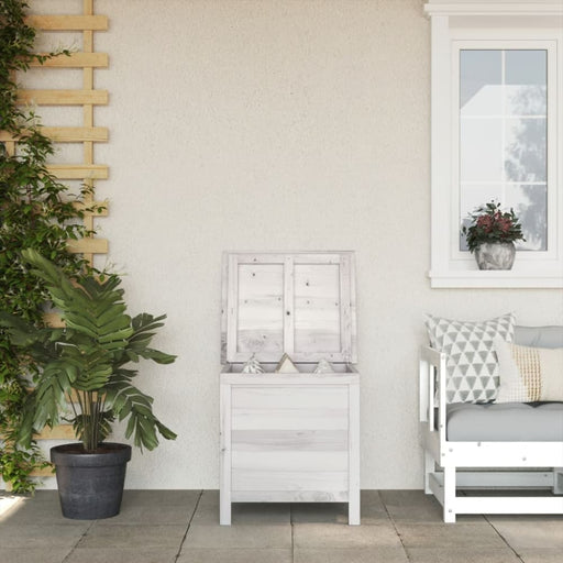 Garden Storage Box White 50x49x56.5 Cm Solid Wood Fir Tlaiak