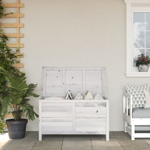 Garden Storage Box White 99x49.5x58.5 Cm Solid Wood Fir