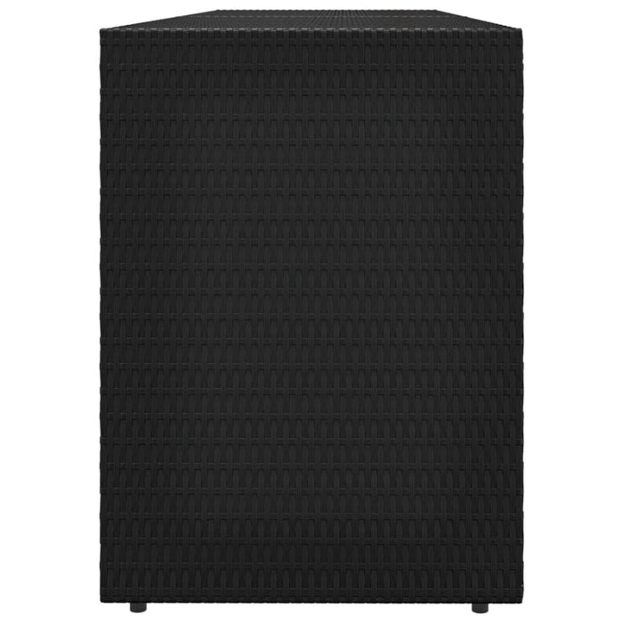 Garden Storage Cabinet Black 198x55.5x80 Cm Poly Rattan