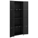 Garden Storage Cabinet Black 59x40x180 Cm Poly Rattan Toknix