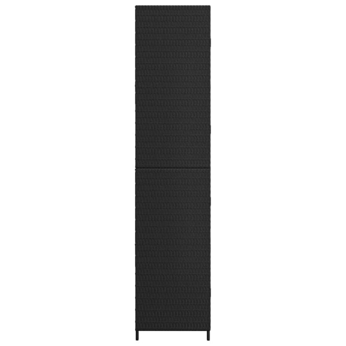 Garden Storage Cabinet Black 59x40x180 Cm Poly Rattan Toknix