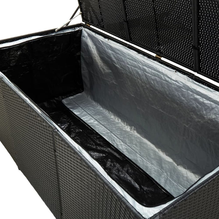 Garden Storage Box Poly Rattan 180x90x75 Cm Black Alaii