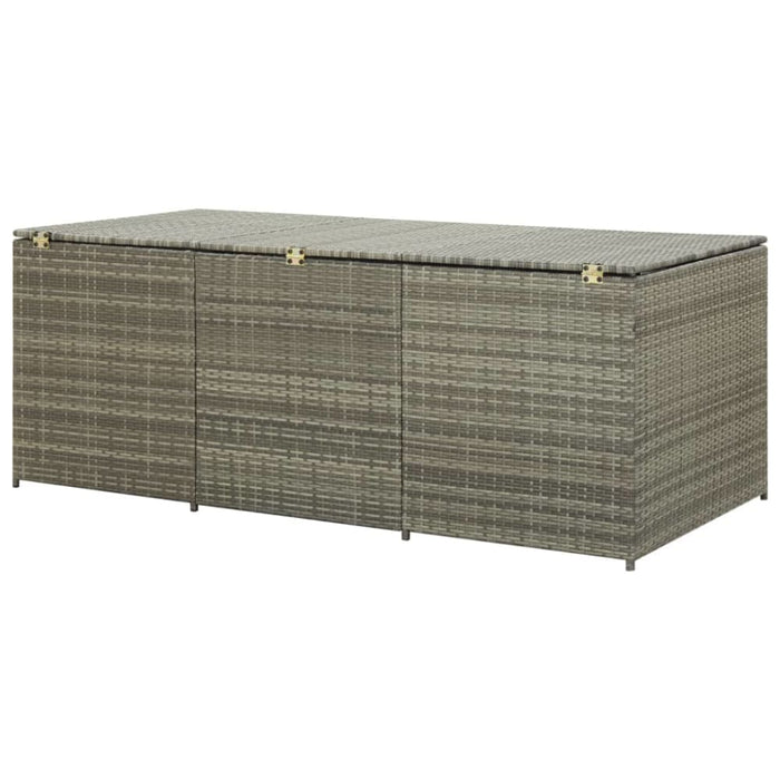 Garden Storage Box Poly Rattan 180x90x75 Cm Grey Alaik