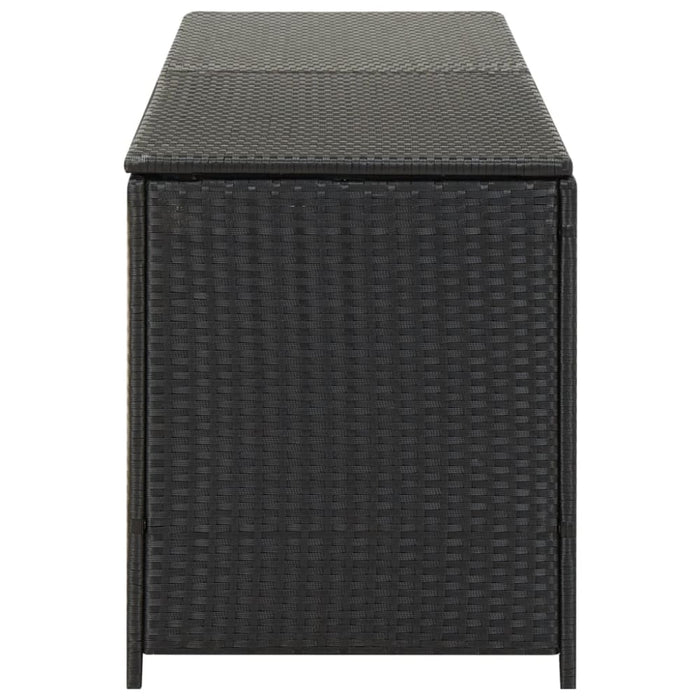 Garden Storage Box Poly Rattan 200x50x60 Cm Black Alaia