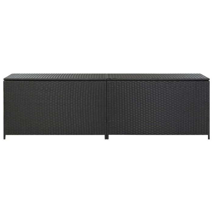 Garden Storage Box Poly Rattan 200x50x60 Cm Black Alaia