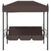 Garden Swing Bench With Canopy Coffee Brown steel Abbnkbb