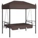 Garden Swing Bench With Canopy Coffee Brown steel Abbnkbb