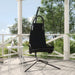 Garden Swing Chair With Cushion Black Oxford Fabric