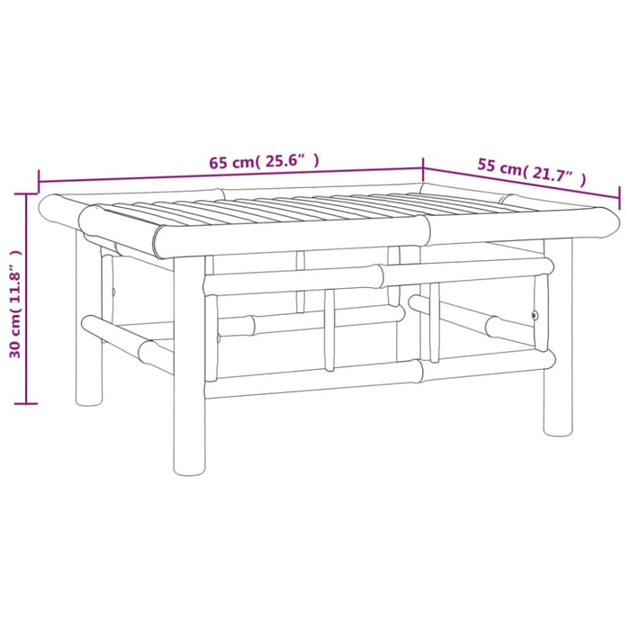 Garden Table 65x55x30 Cm Bamboo Tlxtba